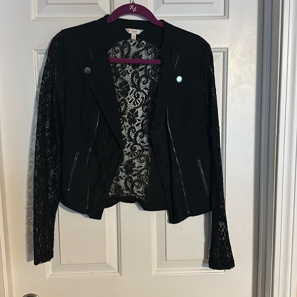 Black lace blazer - size L